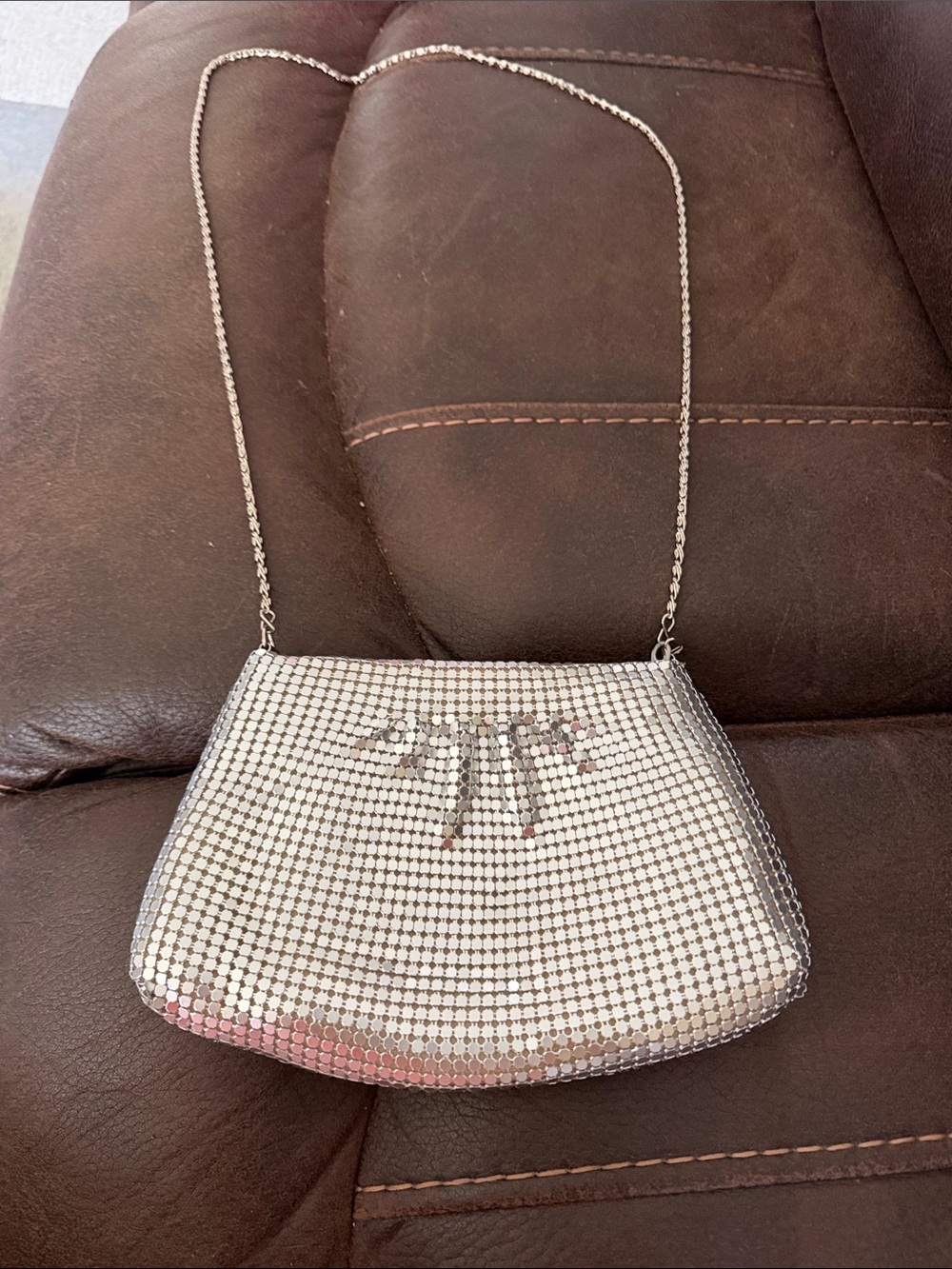 Silver Mesh Evening Chain Shoulder Bag